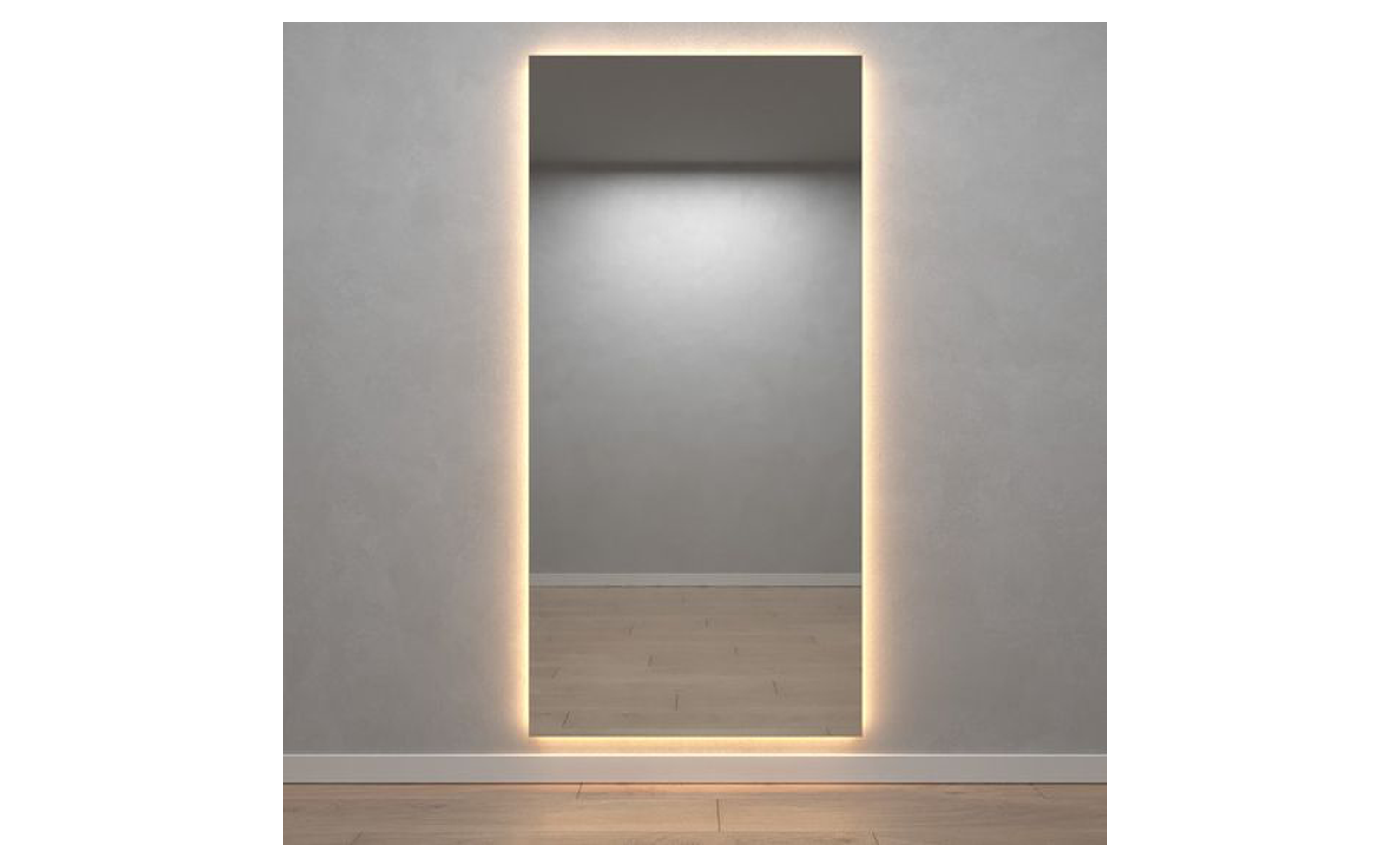 espejo rectangular con luz led