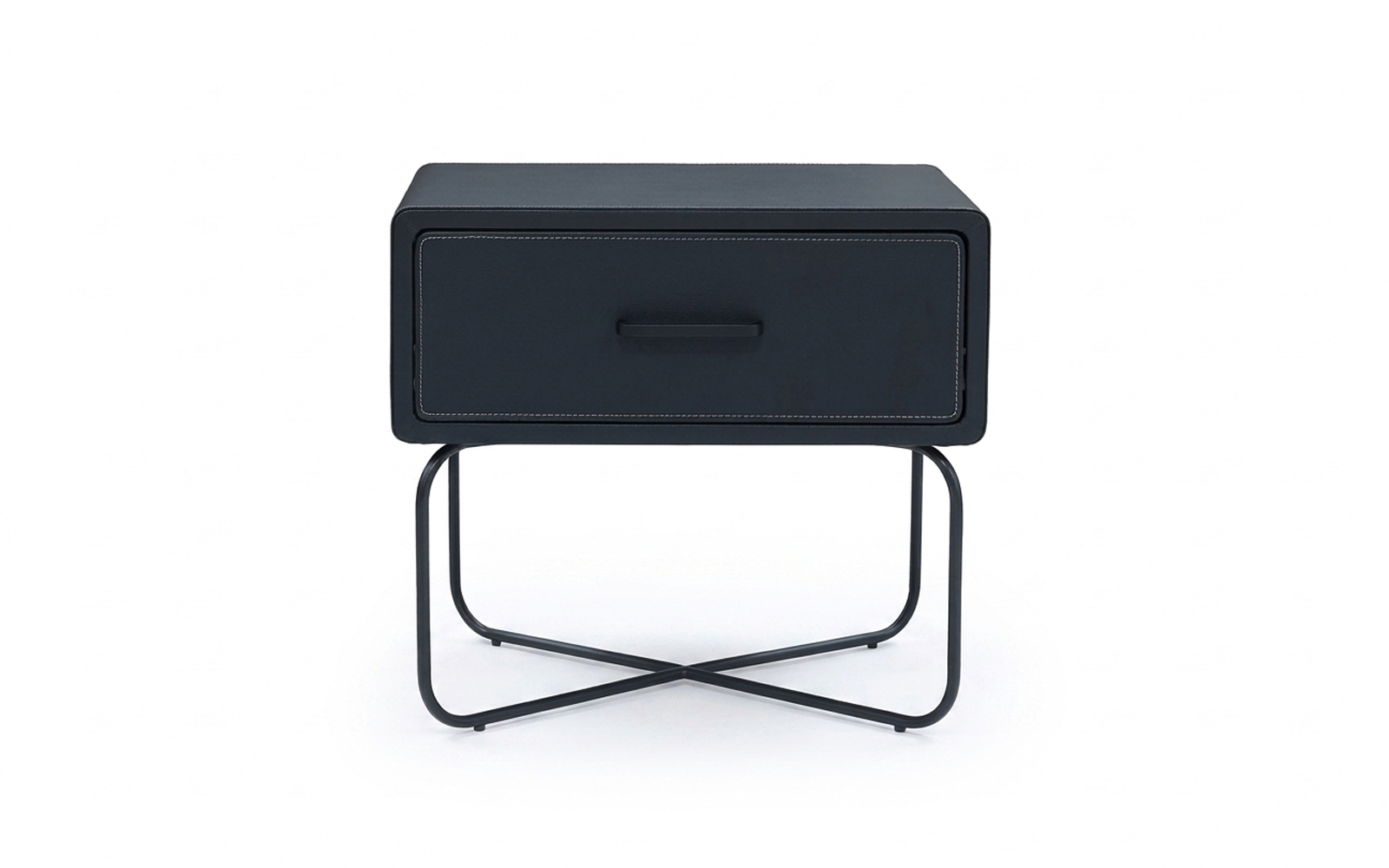 MESA DE NOCHE CUERO NEGRO