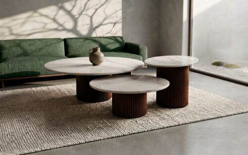 Mesa de centro con Piedra Sinterizada Set x3